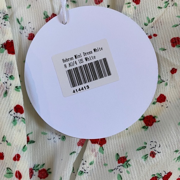 Princess Polly Hebron Mini Wrap dress White - 4‎ NWT - Picture 11 of 13